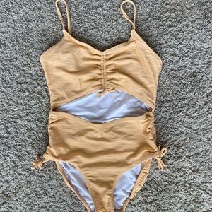 Old Navy Light Orange Cut Out One Piece Bathing Suit